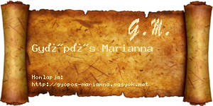 Gyöpös Marianna névjegykártya